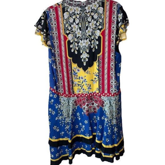 Alice + Olivia Palace Daffodil Floral Mixed Print Dress Womens  Size Large - Picture 6 of 6